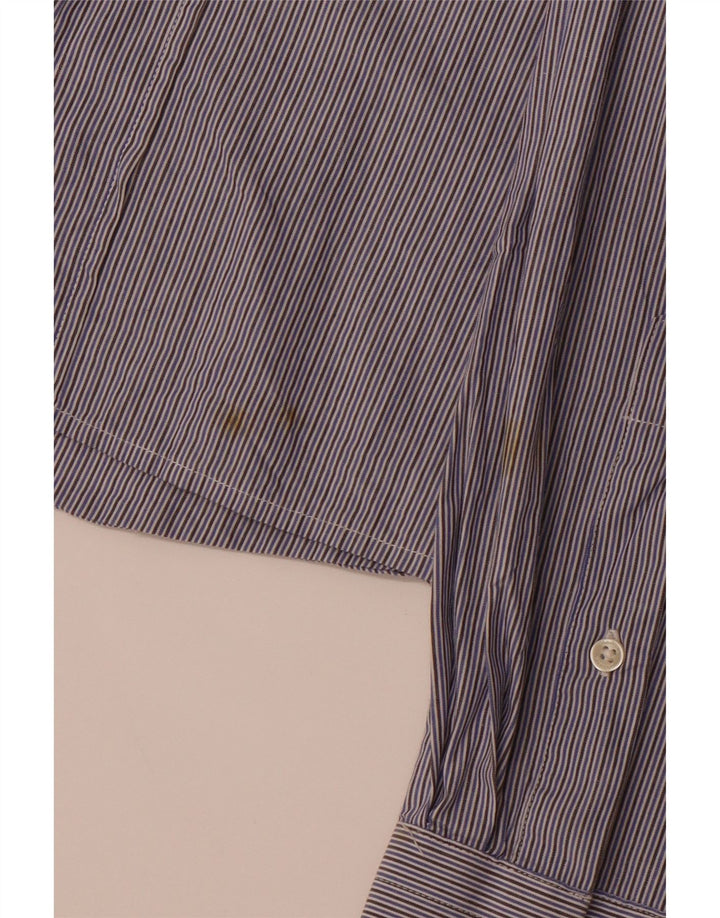 CARRERA Mens Shirt XL Navy Blue Striped Cotton