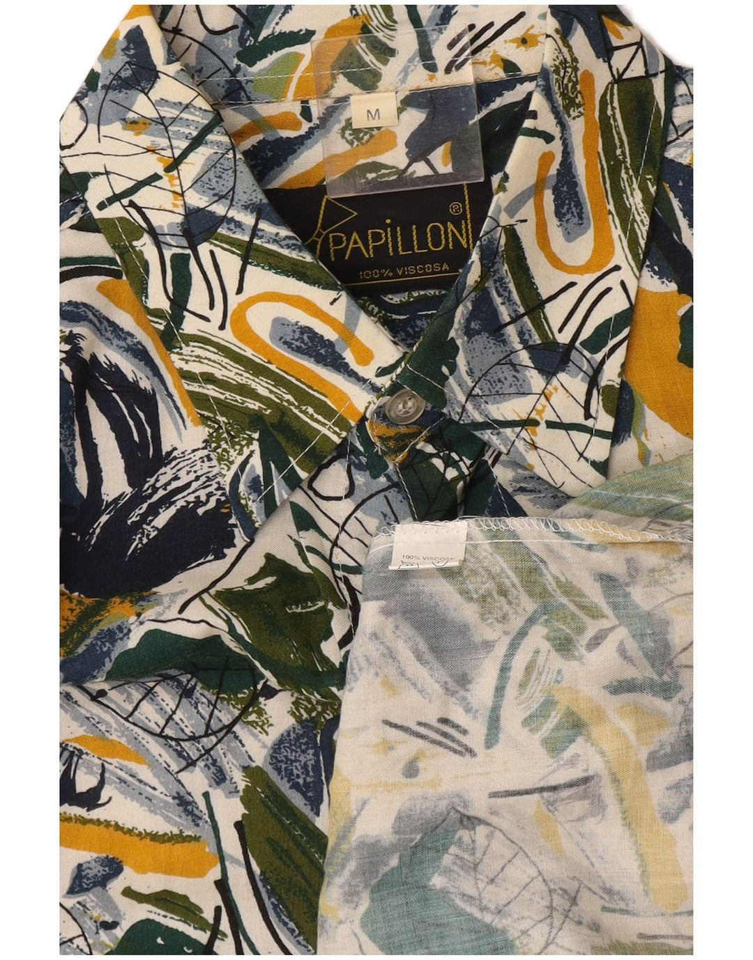 Papillon Mens Abstract Pattern Short Sleeve Shirt Medium Multicoloured
