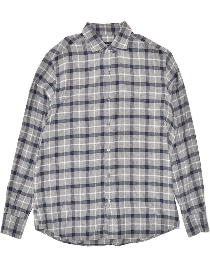 MASSIMO DUTTI Mens Shirt XL Grey Check Cotton | Vintage Massimo Dutti | Thrift | Second-Hand Massimo Dutti | Used Clothing | Messina Hembry 
