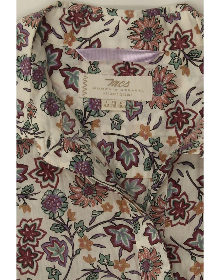 MARLBORO CLASSICS Womens Shirt IT 42 Medium White Floral Cotton Vintage Marlboro Classics and Second-Hand Marlboro Classics from Messina Hembry 