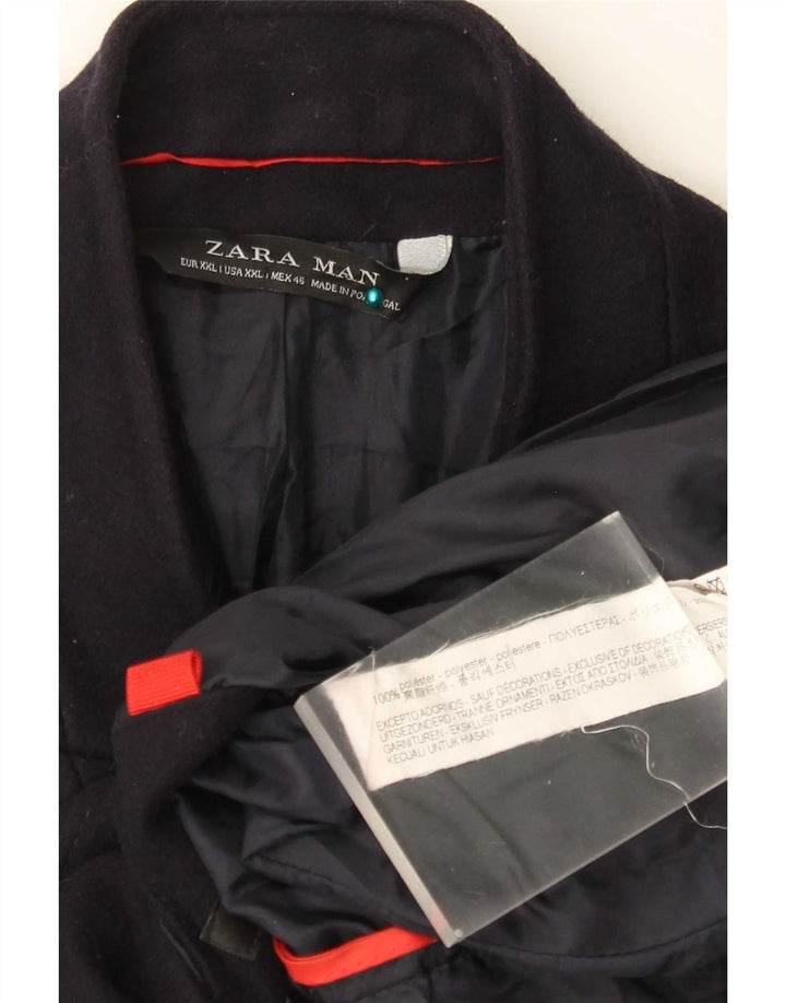 Cappotto da uomo Zara UK 44 2XL Poliestere blu navy