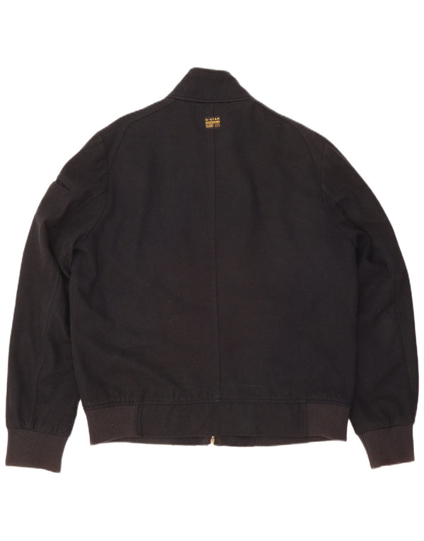 G-Star Mens Bomber Jacket UK 42 XL Navy Blue Wool