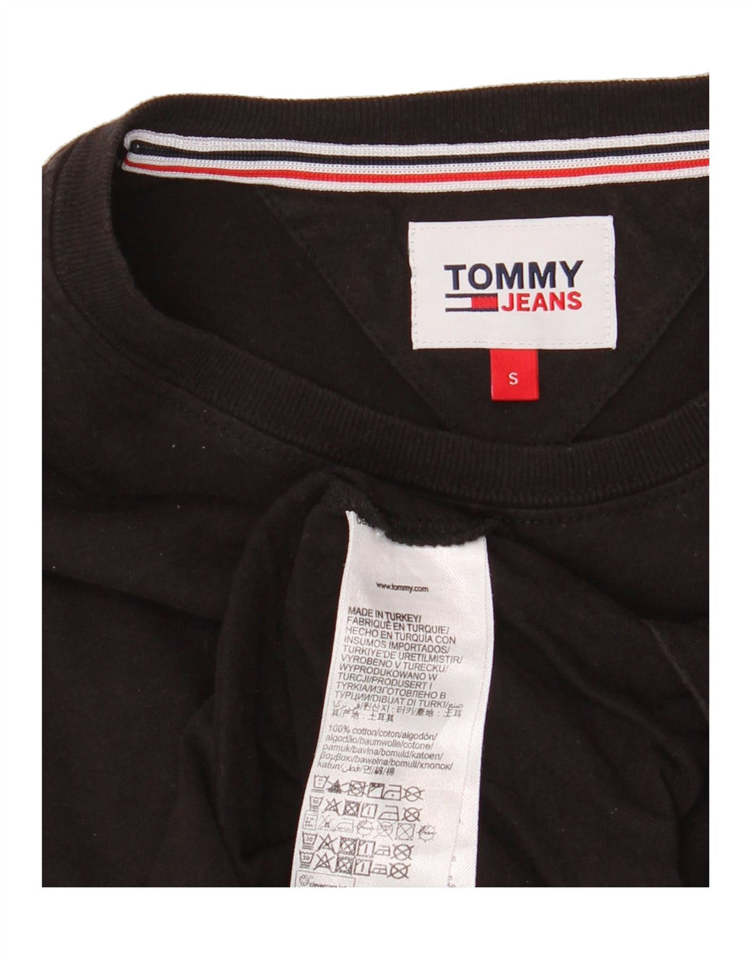 TOMMY HILFIGER Mens Top Long Sleeve Small Black Cotton Vintage Tommy Hilfiger and Second-Hand Tommy Hilfiger from Messina Hembry 
