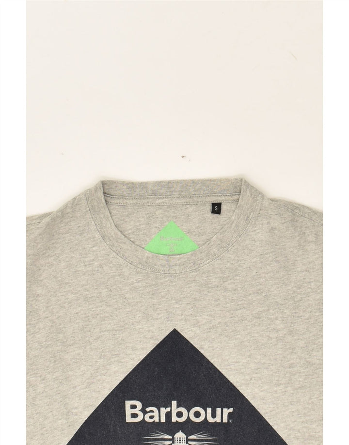 BARBOUR Mens Graphic T-Shirt Top Small Grey Cotton | Vintage Barbour | Thrift | Second-Hand Barbour | Used Clothing | Messina Hembry 