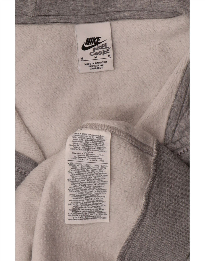 Suéter masculino NIKE com capuz e zíper cinza médio algodão