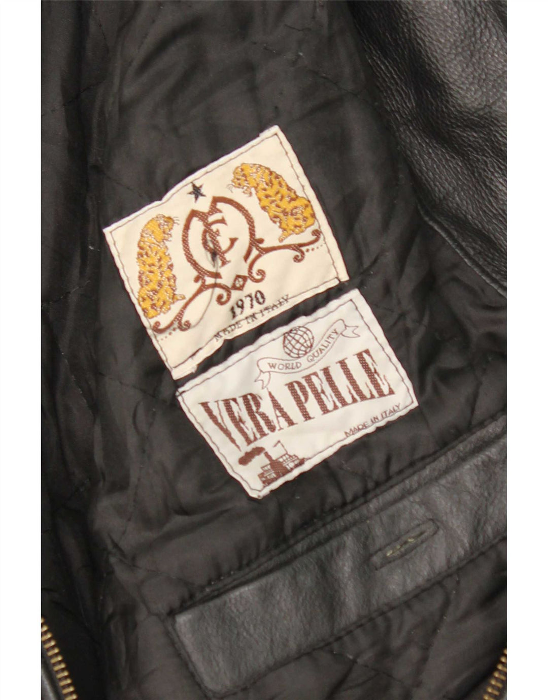 Vintage Mens Leather Jacket UK 36 Small Black