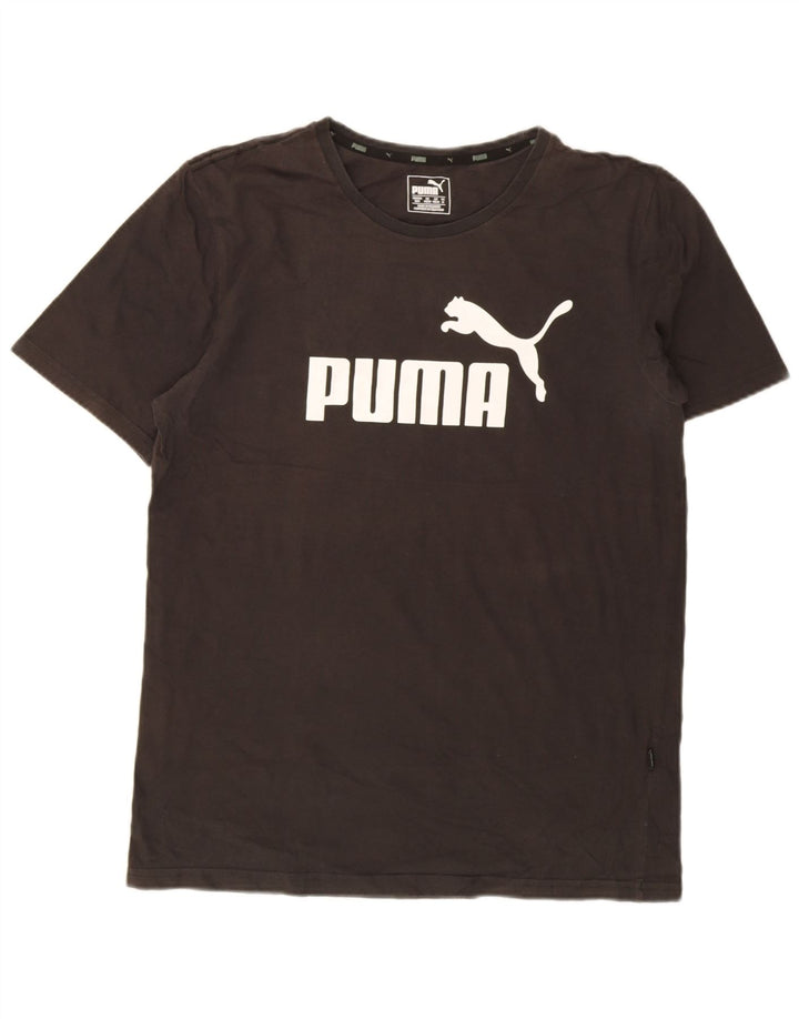 T-shirt grafica da uomo Puma Top in cotone nero medio