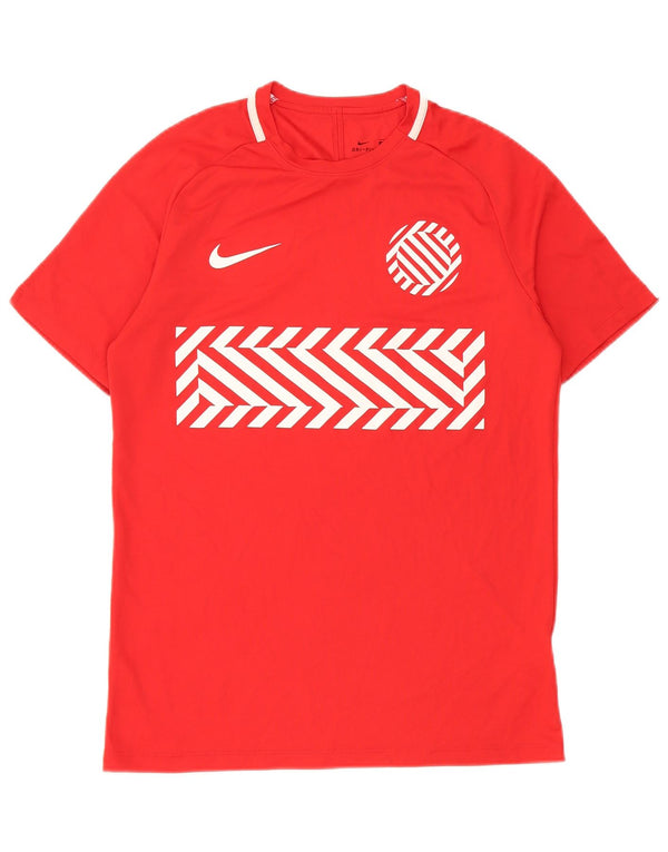 T-shirt grafica da uomo Nike Dri Fit Top in poliestere geometrico rosso medio