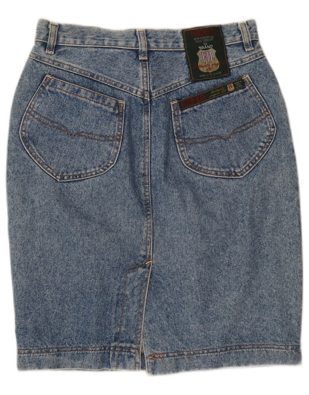 Gonna in denim da donna Fordocks IT 44 media W28 blu