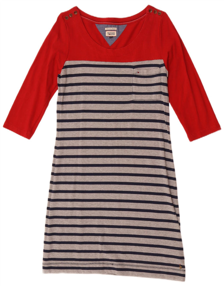 Tommy Hilfiger 3/4 ærmet basiskjole til kvinder DK 12 Medium rødstribet
