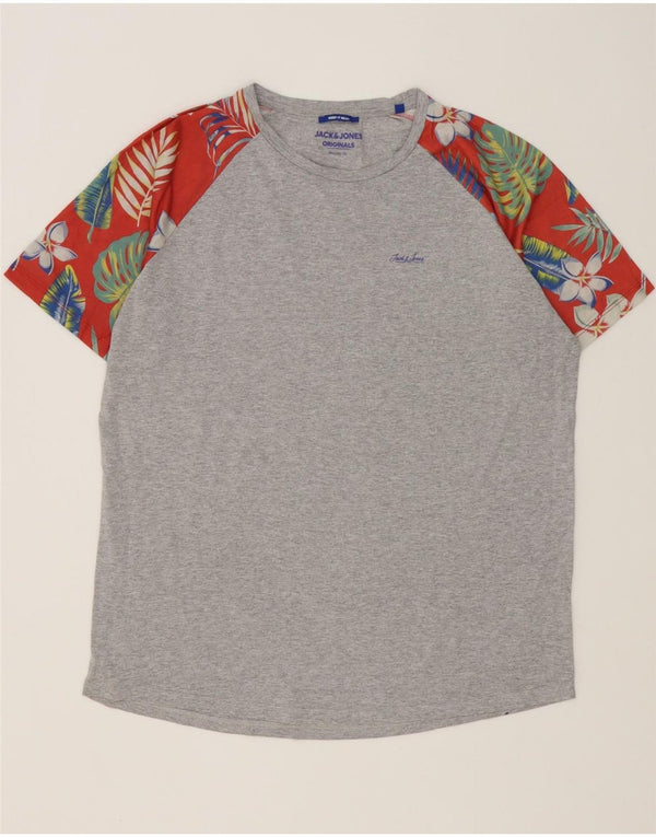 Jack & Jones Ανδρικό T-Shirt με κανονική εφαρμογή Τοπ XL Γκρι φλοράλ βαμβακερό