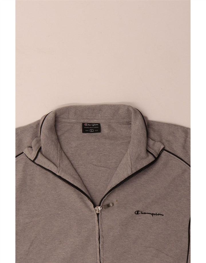 Giacca da tuta da uomo CHAMPION grande in cotone grigio