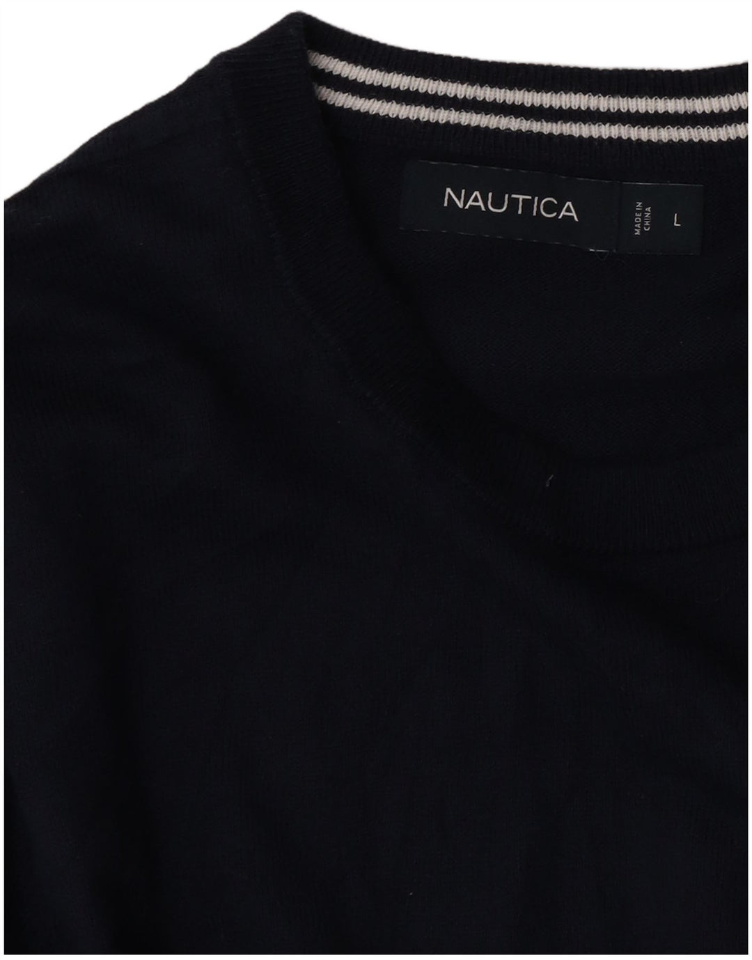 Nautica Mens Crew Neck Jumper Sweater Large Navy Blue