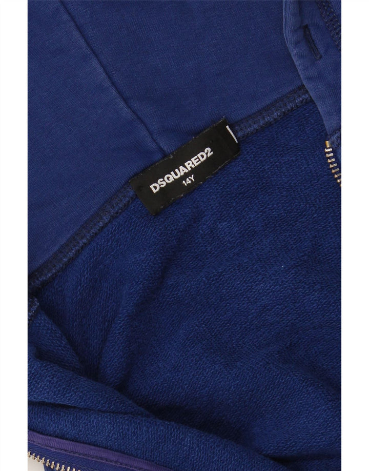 DSQUARED2 Boys Zip Hoodie Sweater 13-14 Years Navy Blue Vintage Dsquared2 and Second-Hand Dsquared2 from Messina Hembry 