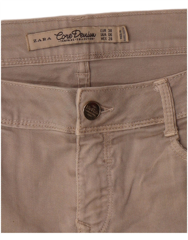 ZARA Womens Denim Shorts EU 38 Small W28  Beige
