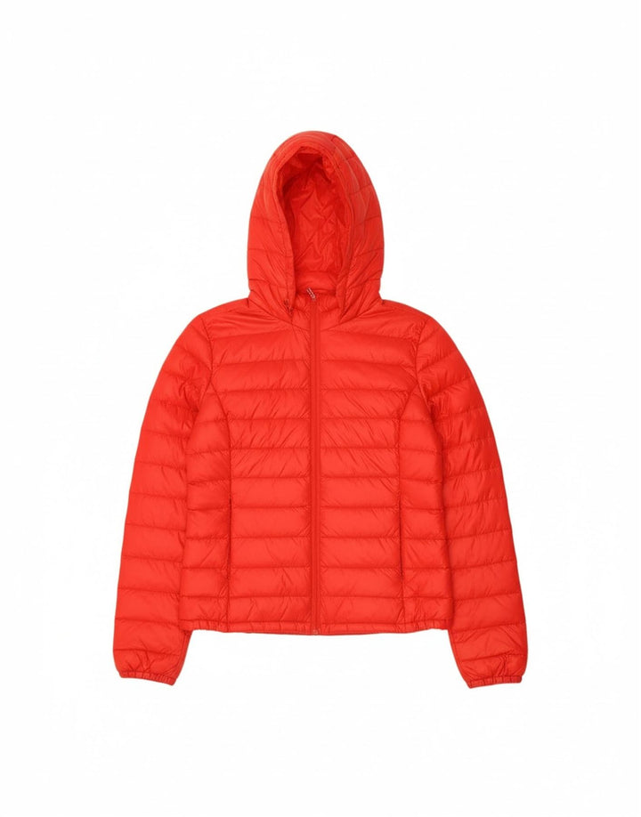 BENETTON Womens Hooded Padded Jacket UK 12 Medium  Red Polyamide Vintage Benetton and Second-Hand Benetton from Messina Hembry 