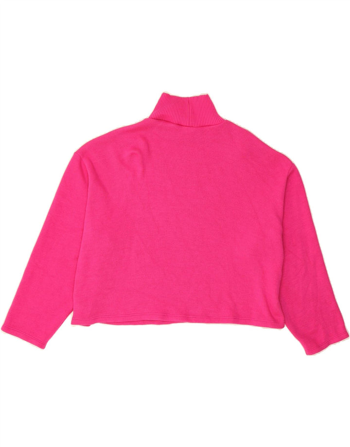 ZARA Womens Oversized Turtle Neck Jumper Sweater UK 14 Medium Pink Viscose Vintage Zara and Second-Hand Zara from Messina Hembry 