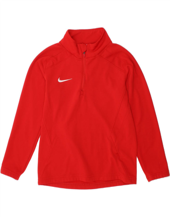 NIKE Girls Zip Neck Pullover Tracksuit Top 8-9 Years Small  Red Polyester Vintage Nike and Second-Hand Nike from Messina Hembry 