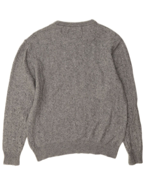 Jack Wills Womens Crew Neck Jumper Sweater UK 14 Large Grey Wool