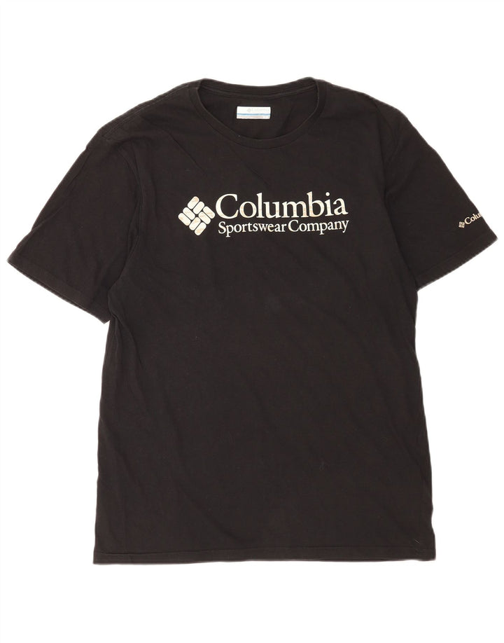 Columbia Mens T-Shirt Top Medium Black Cotton