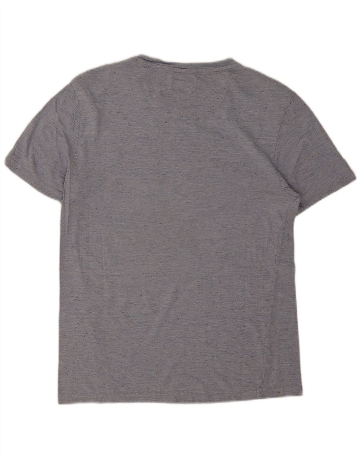 Zara Herre T-Shirt Top Lille Blå Flecked