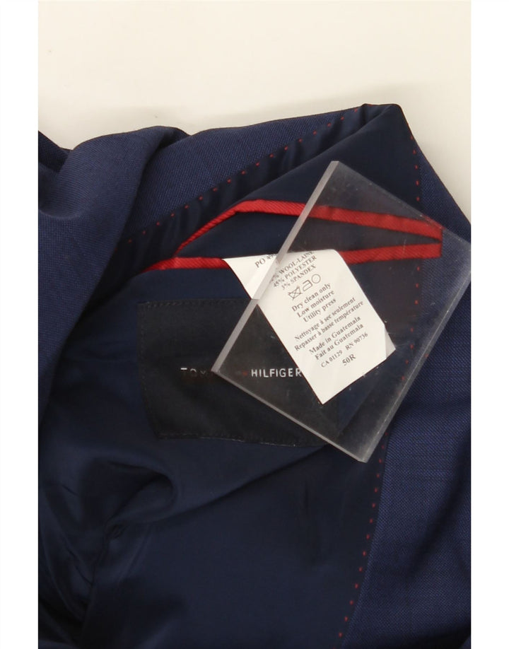 TOMMY HILFIGER Mens 2 Button Blazer Jacket IT 50 Large Navy Blue Wool
