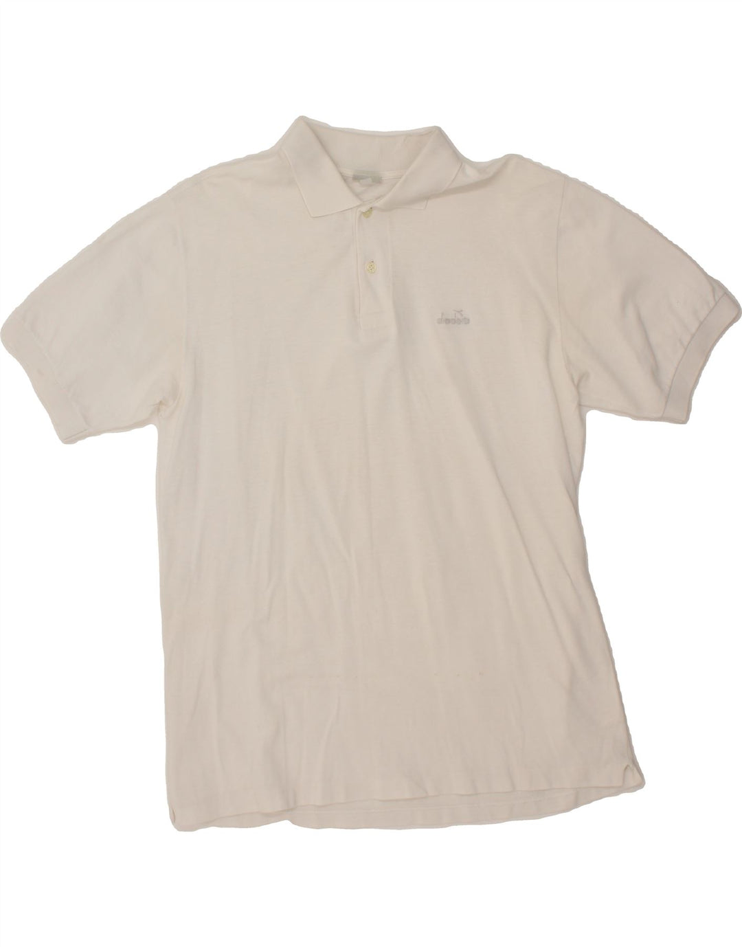 DIADORA Mens Polo Shirt Medium White Vintage Diadora and Second-Hand Diadora from Messina Hembry 