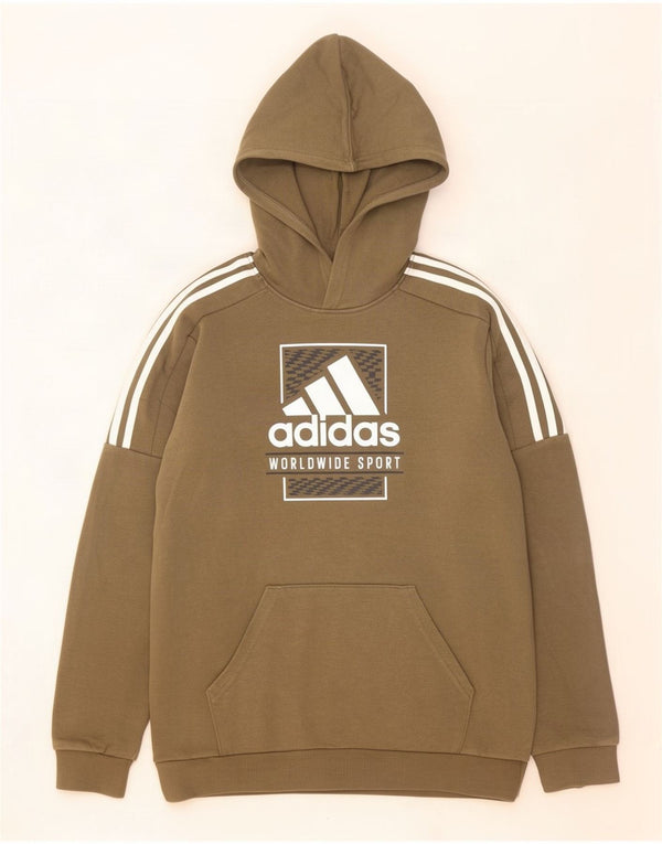 Adidas Jungen Graphic Hoodie Pullover 15–16 Jahre Khaki Baumwolle
