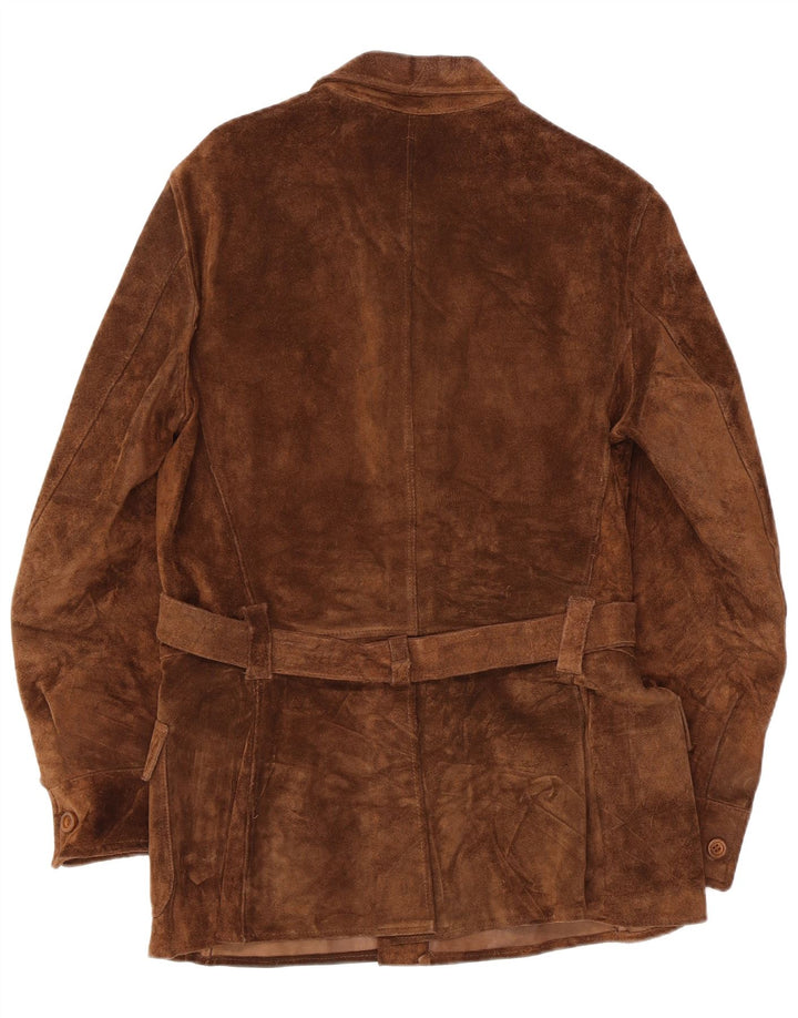 Vintage Mens Suede Jacket UK 36 Small Brown