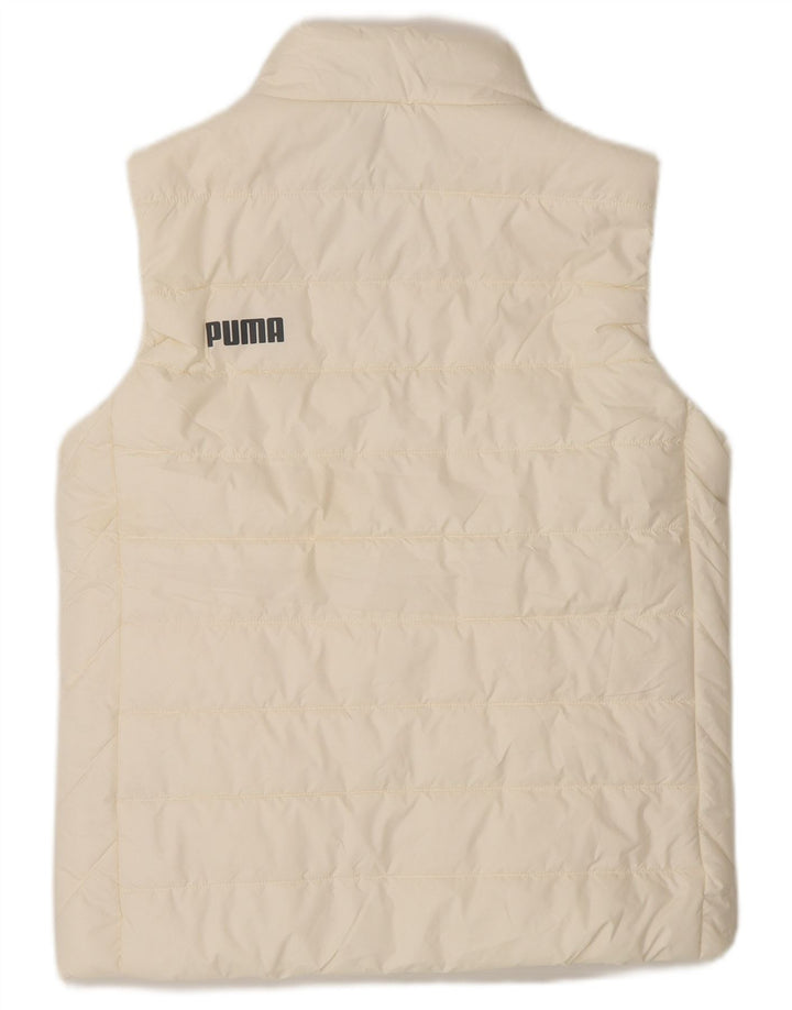 Gilet imbottito da donna Puma UK 10 piccolo in poliestere bianco sporco