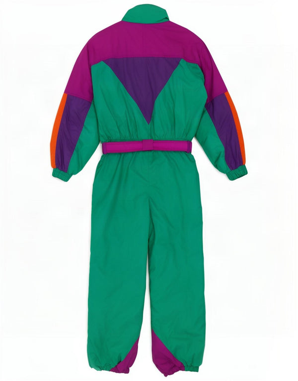 Combinaison de ski femme vintage IT 48 XL Multicolore Colourblock Polyamide
