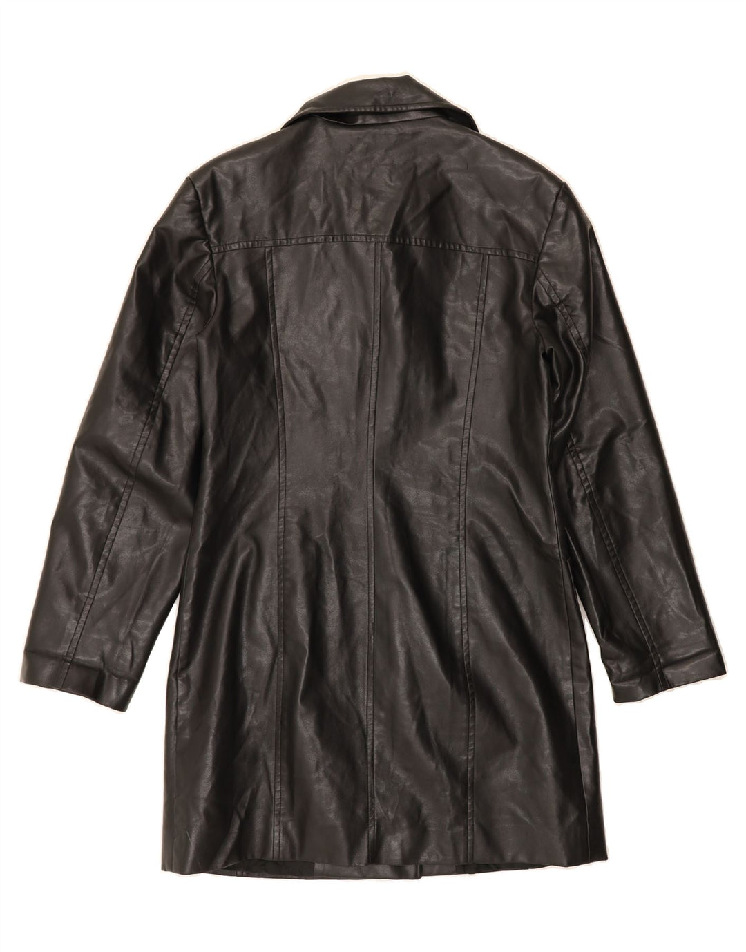 S.OLIVER Womens Leather Coat UK 10 Small Black Polyvinyl Vintage S.Oliver and Second-Hand S.Oliver from Messina Hembry 