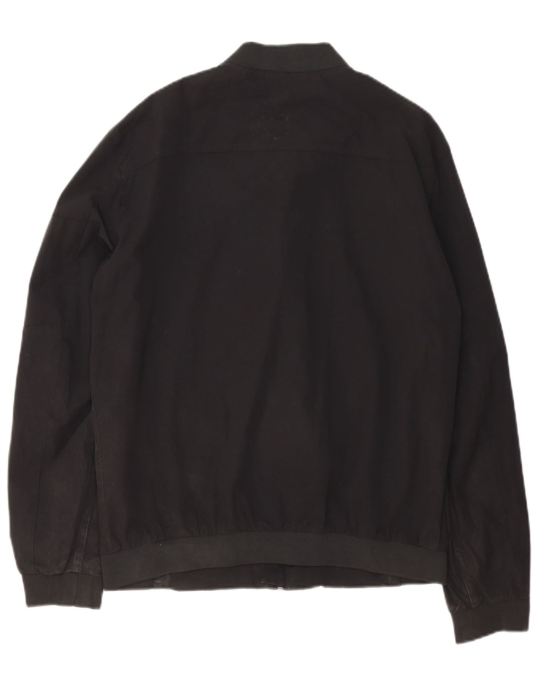 Zara Mens Bomber Jacket UK 40 Large Black Nylon