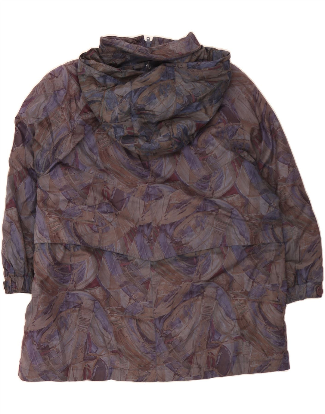 CANDA Womens Abstract Pattern Hooded Windbreaker Coat UK 20 2XL Purple Vintage Canda and Second-Hand Canda from Messina Hembry 
