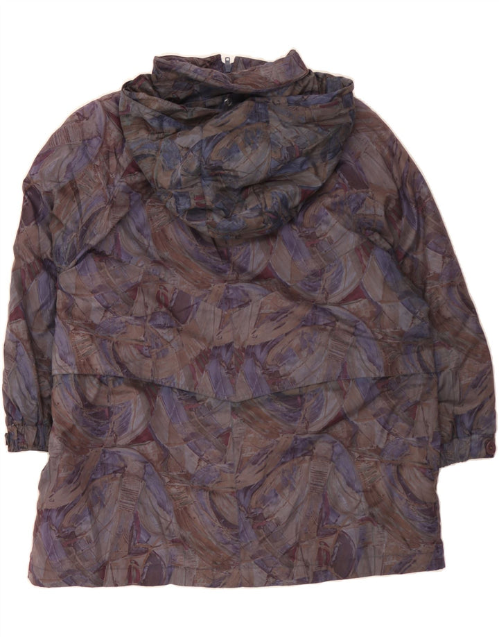 CANDA Womens Abstract Pattern Hooded Windbreaker Coat UK 20 2XL Purple Vintage Canda and Second-Hand Canda from Messina Hembry 