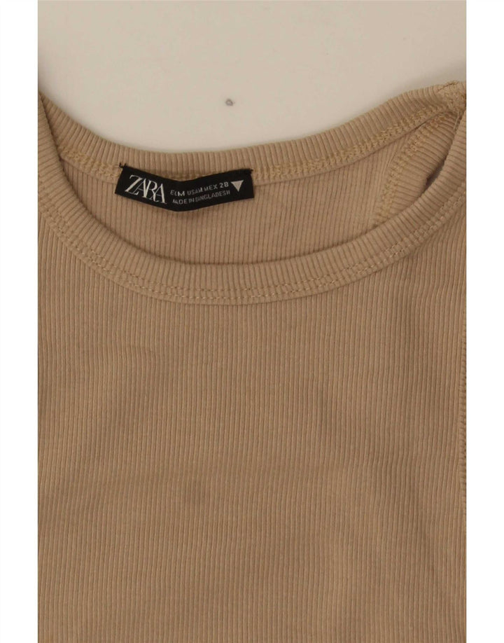 Zara Womens Crop Top UK 12 közepes bézs