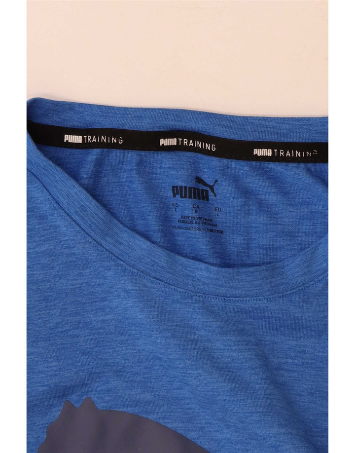 Puma Mens Graphic T-Shirt Top Large Blue