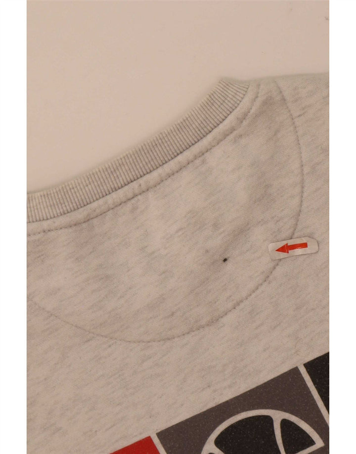 Ellesse Mens Graphic Sweatshirt Jumper Petit Gris Moucheté Polyester