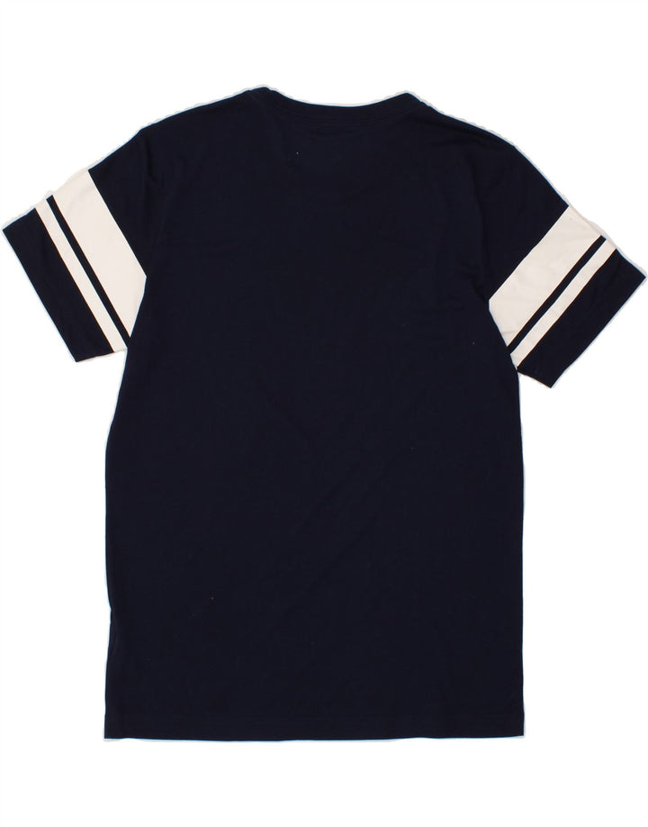 PUMA Mens Graphic T-Shirt Top Small Navy Blue Colourblock Polyester Vintage Puma and Second-Hand Puma from Messina Hembry 