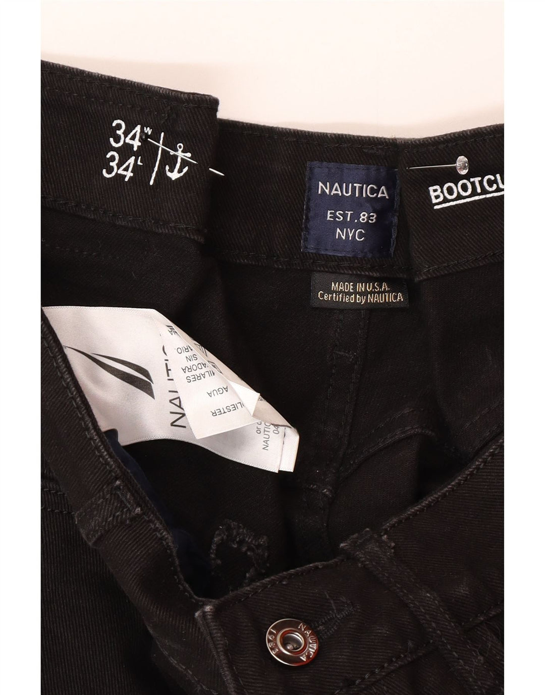Nautica Herre Bootcut Jeans W34 L30 Sort Bomuld