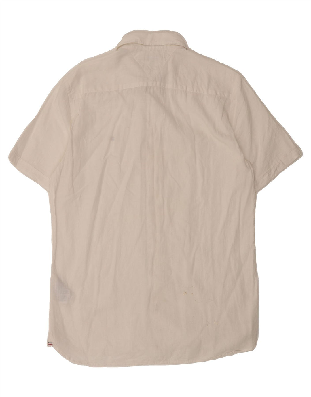 TOMMY HILFIGER Mens Short Sleeve Shirt Medium White Cotton Vintage Tommy Hilfiger and Second-Hand Tommy Hilfiger from Messina Hembry 
