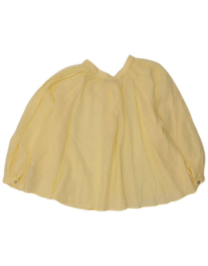 Zara Womens Long Sleeve Oversized Blouse Top UK 14 Medium Yellow