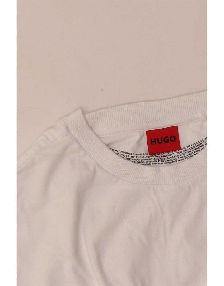 Muška majica kratkih rukava Hugo Boss s grafičkim motivima srednje bijele boje