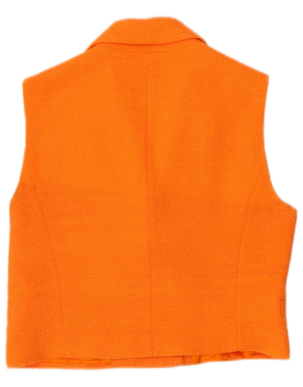 Zara Mujer Crop Chaleco Cruzado UK 44 Medio Naranja