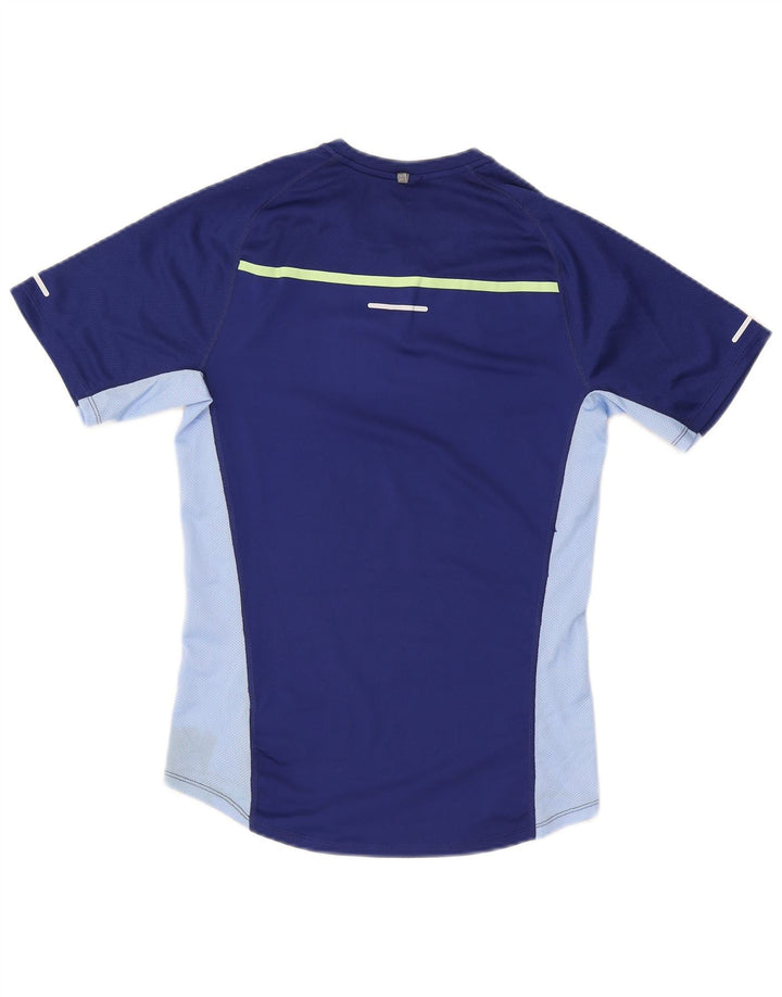 NIKE Mens Dri Fit T-Shirt Top Small Navy Blue Colourblock Polyester