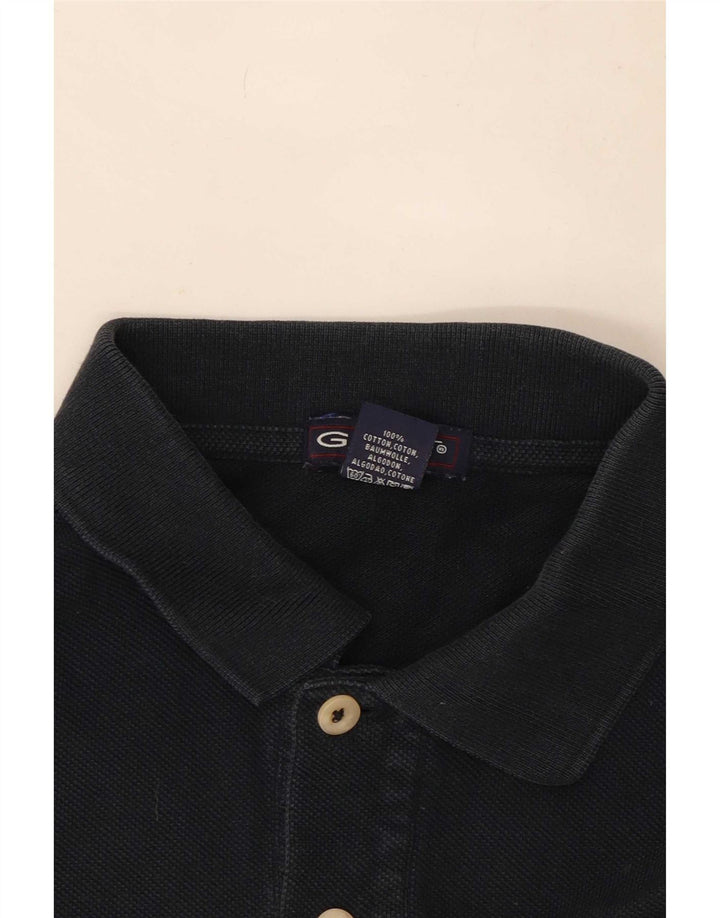 Gant Mens Polo Shirt Large Black Cotton