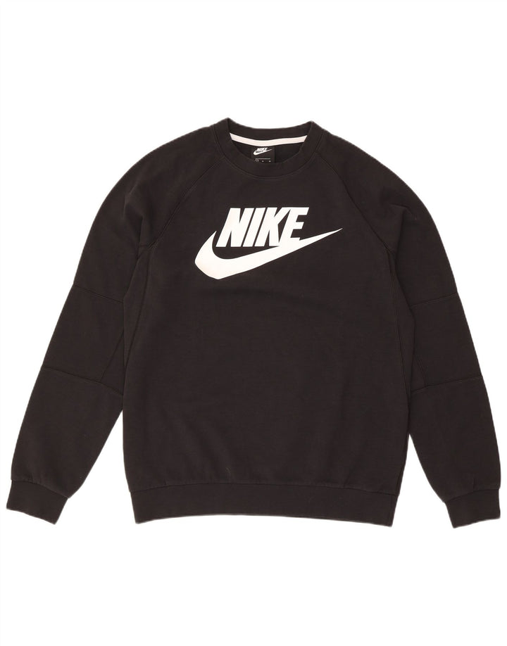 Felpa grafica da uomo Nike Felpa media in cotone nero