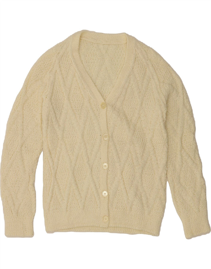VINTAGE Womens Cardigan Sweater UK 14 Medium Off White Vintage Vintage and Second-Hand Vintage from Messina Hembry 