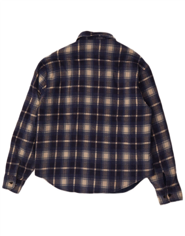 JET SET Camisa de franela de leñador para hombre Poliéster a cuadros azules grandes