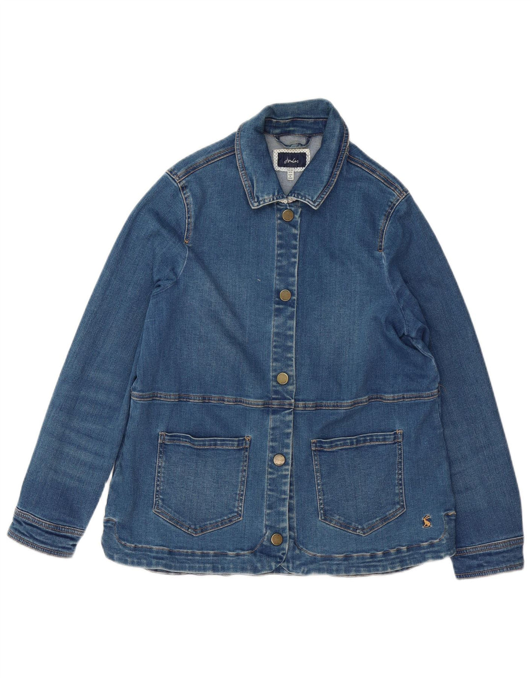 Joules Womens Denim Jacket UK 12 Medium Blue Cotton